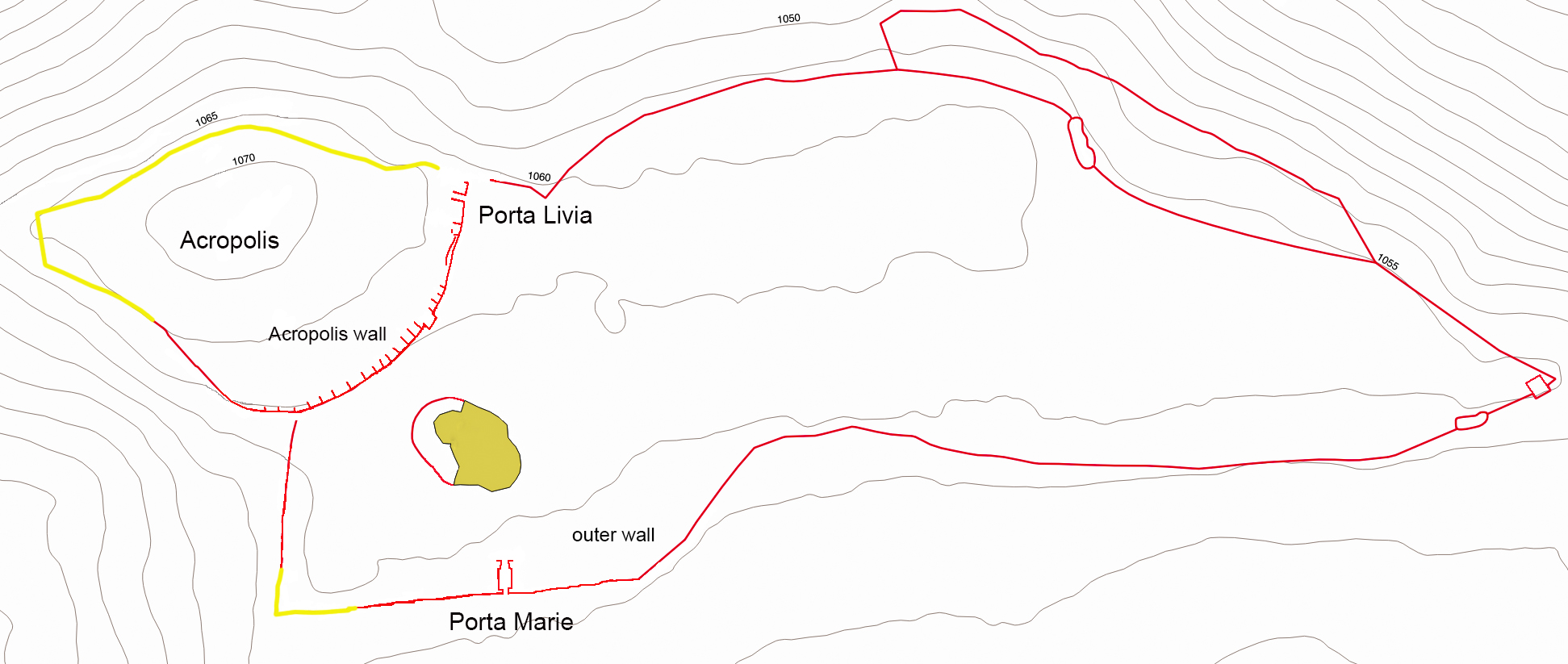New topographical map with main features