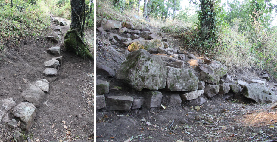 Terrace walls on the northern slope