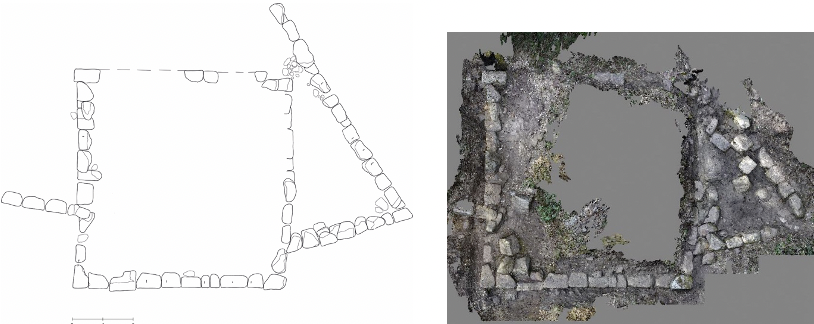 East tower, planimetry and 3D model