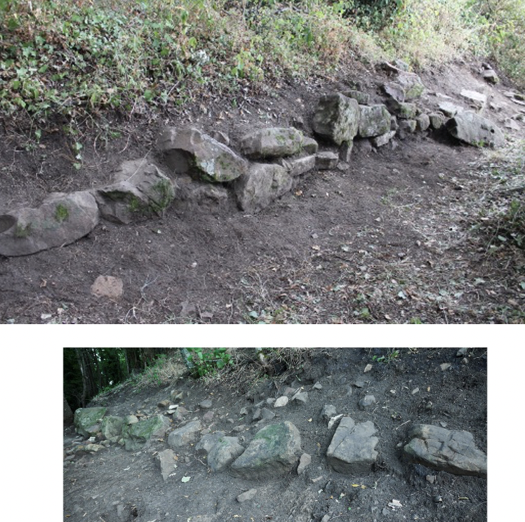 Terrace walls on the northern slope